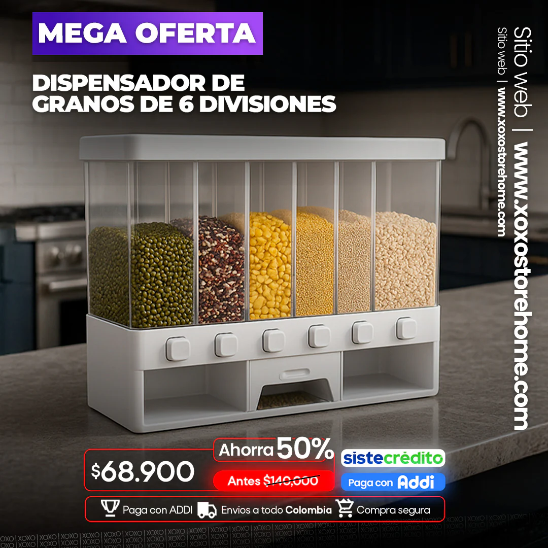 Dispensador de granos de 6 divisiones