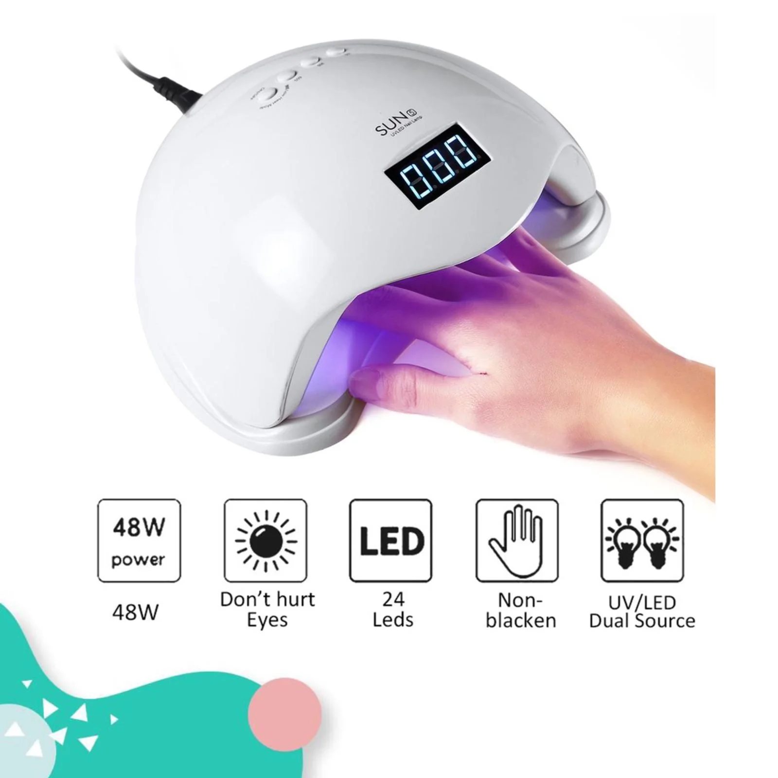 lampara de uñas de 48w