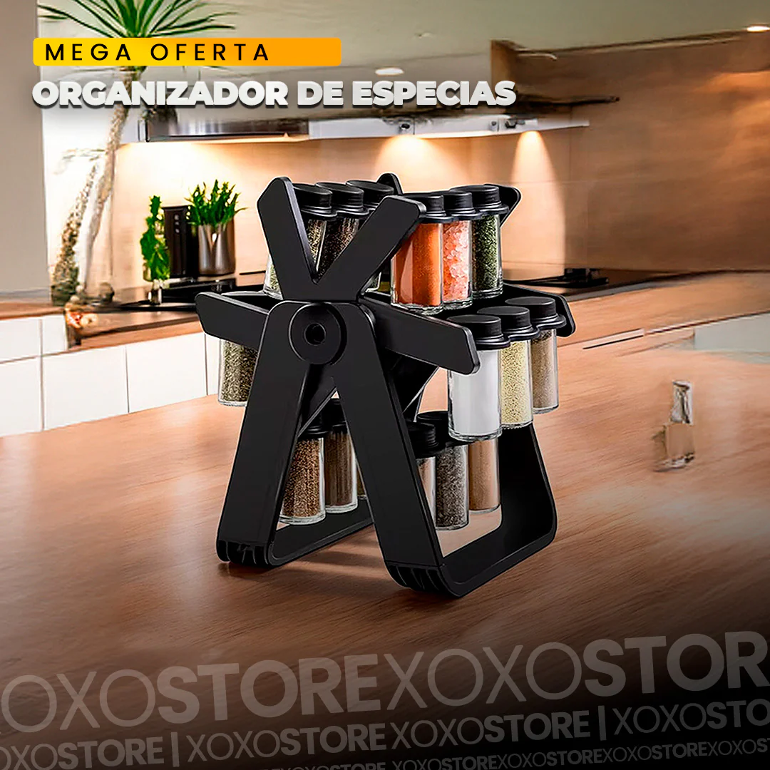 Organizador de condimentos carrusel 18 tarros