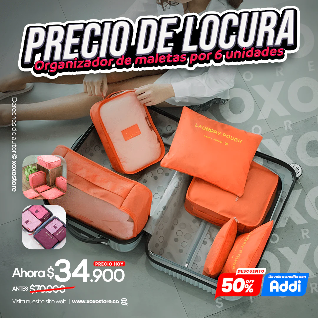 Organizador de maletas de viaje  x6 unidades
