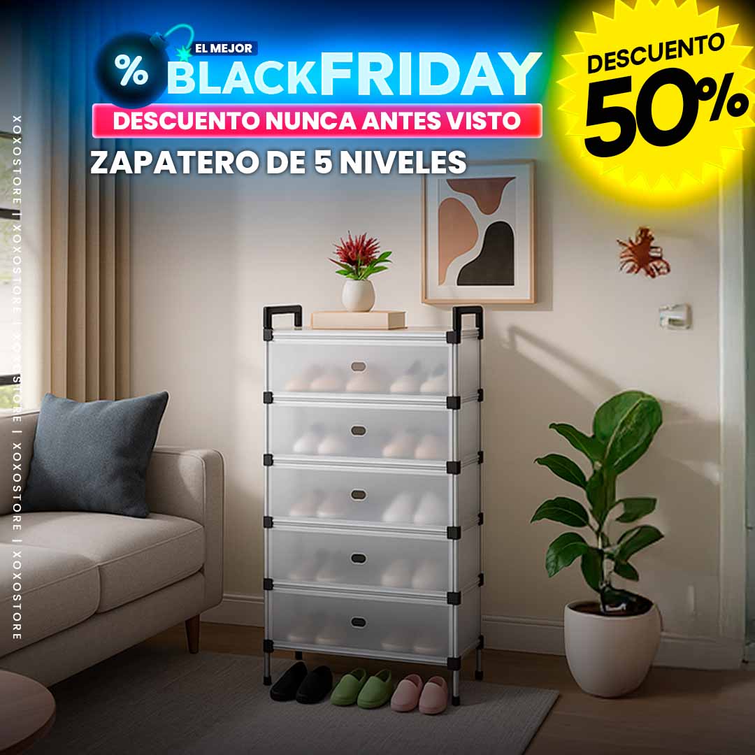Organizador de zapatos de 5 niveles con tapa